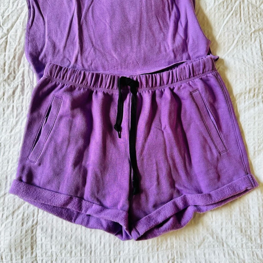 PINK Purple Lavender Short Sleeve Tee & Boyfriend Drawstring Shorts - Picture 8 of 14